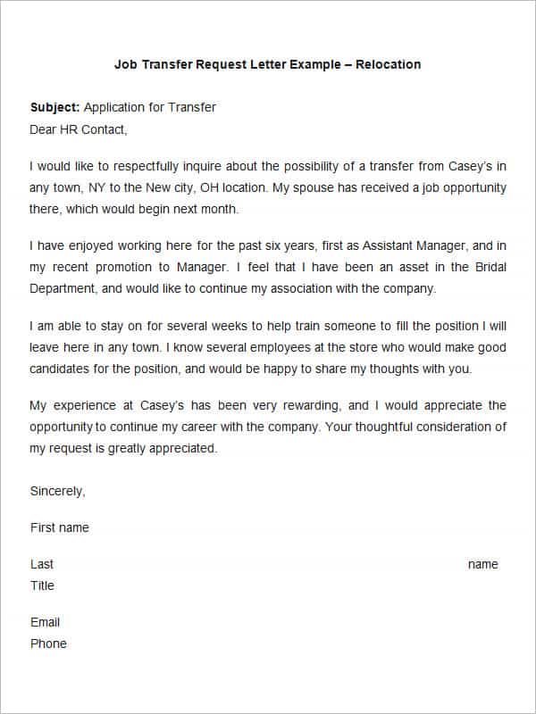 job transfer request letter example – relocation template min