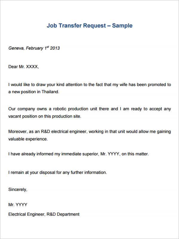 44+ FREE Transfer Letter Templates PDF, Google DOC