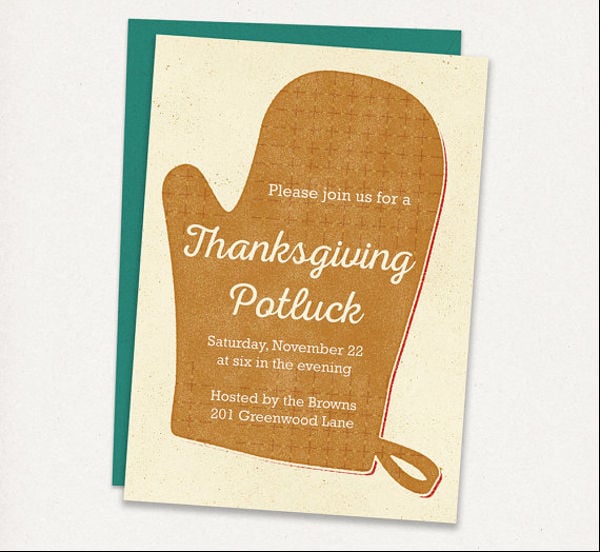 thanksgiving potluck email invitation template
