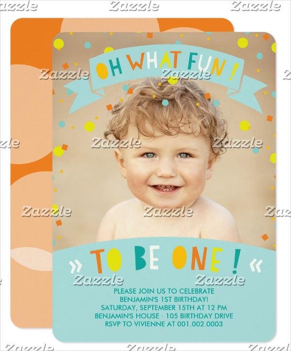 baby birthday photo invitation