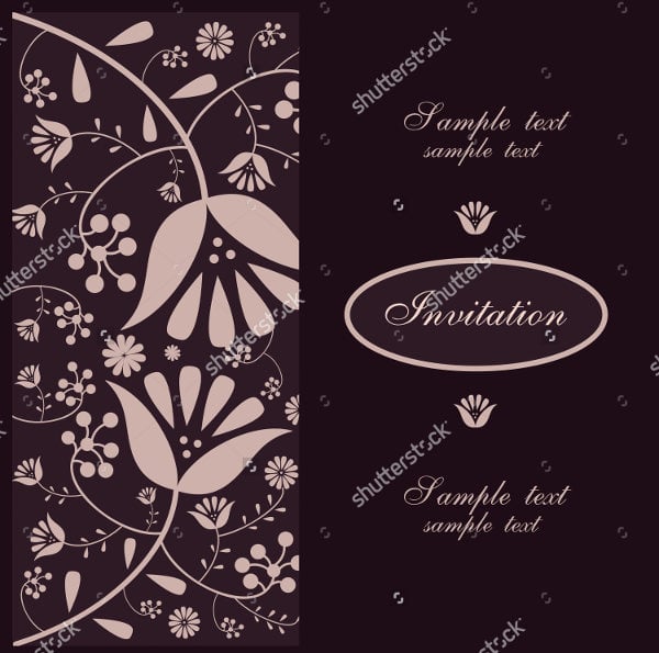 floral styled vintage birthday invitation