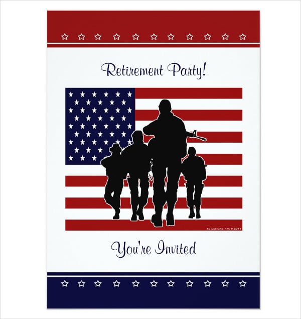 military retirement farewell invitation
