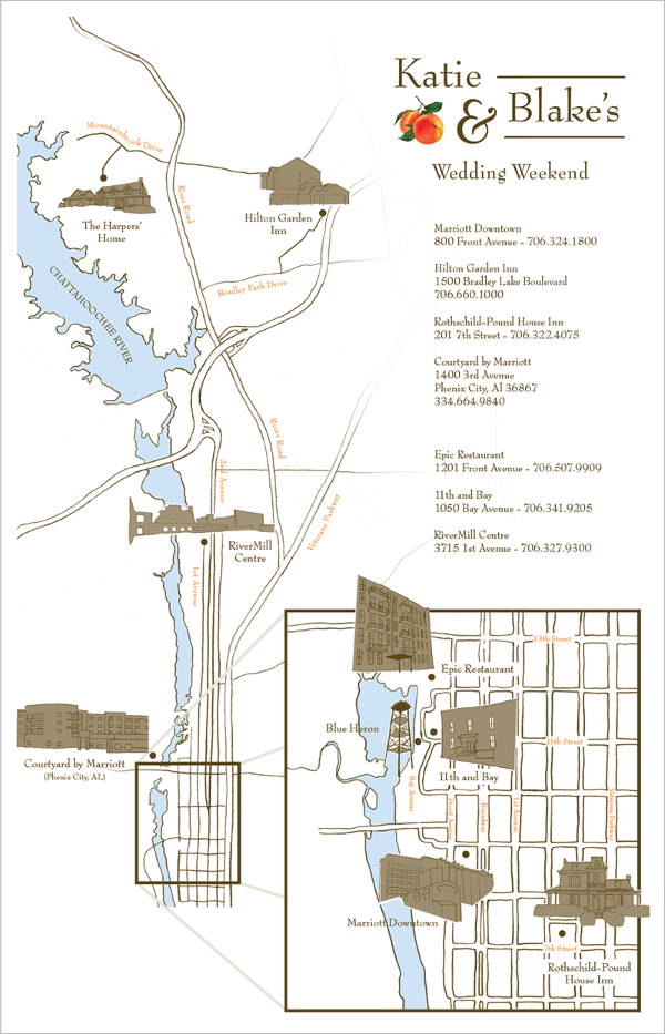 wedding weekend map template