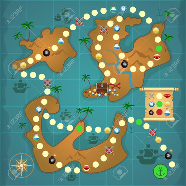 treasure map game template
