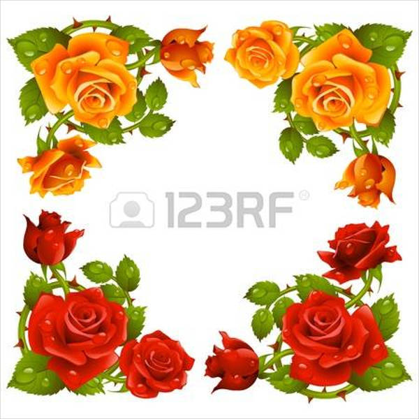 rose flower border template