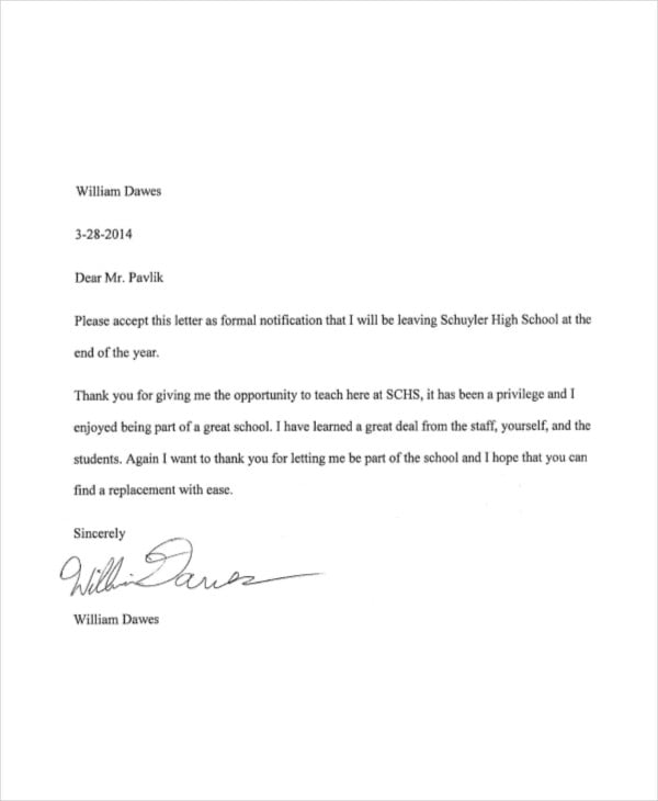 high school coach resignation letter template