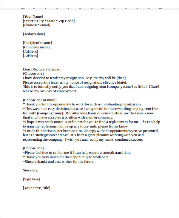 Heartfelt Resignation Letter Template - 7+ Free Word, PDF Format Download!