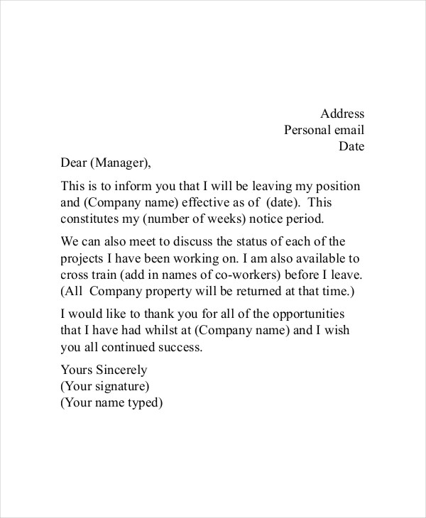 Appreciative Resignation Letter - 7+ Free Word, PDF Documents Download!