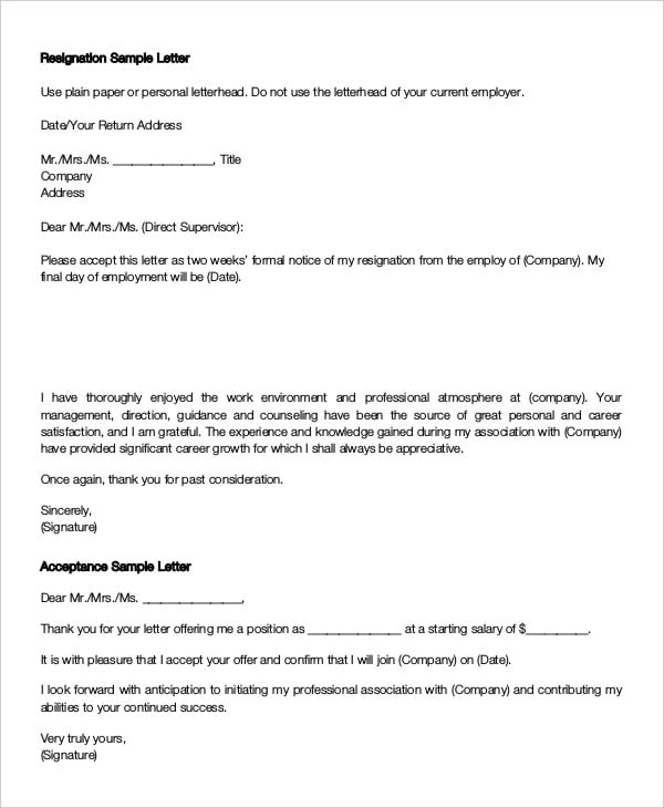 Appreciative Resignation Letter - 7+ Free Word, PDF Documents Download!