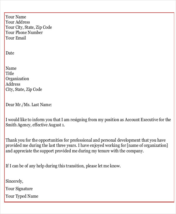 Heartfelt Resignation Letter Template 7 Free Word Pdf Format Download Free And Premium 6226