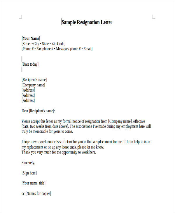 Heartfelt Resignation Letter Template - 7+ Free Word, PDF Format Download!