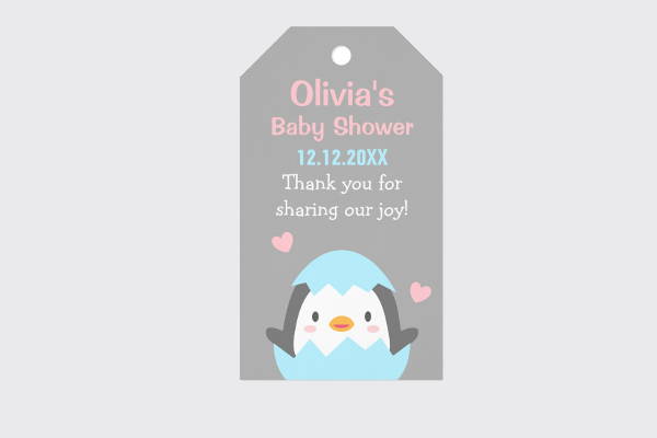 baby shower thank you gift tag