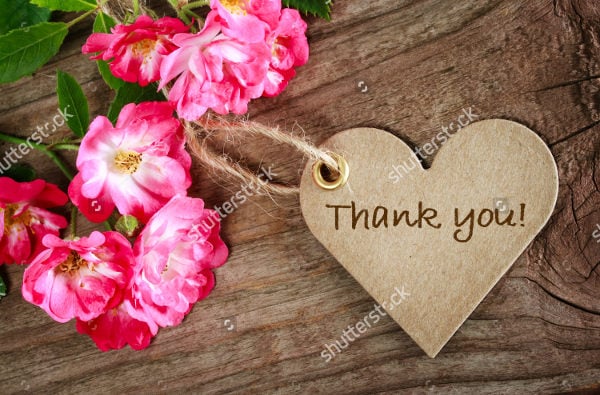 wooden thank you gift tag