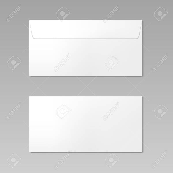 realistic blank closed envelope mockup