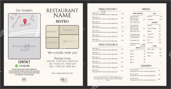 restaurant menu catalog template