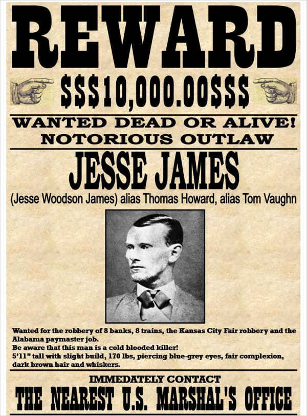 7+ Character Wanted Posters Free PSD, Vector, EPS Format Download