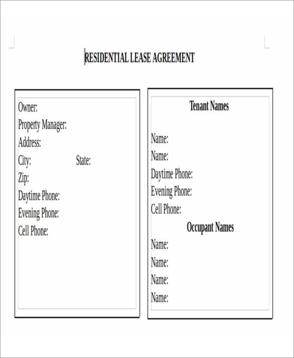 21 printable lease agreement templates word pdf pages