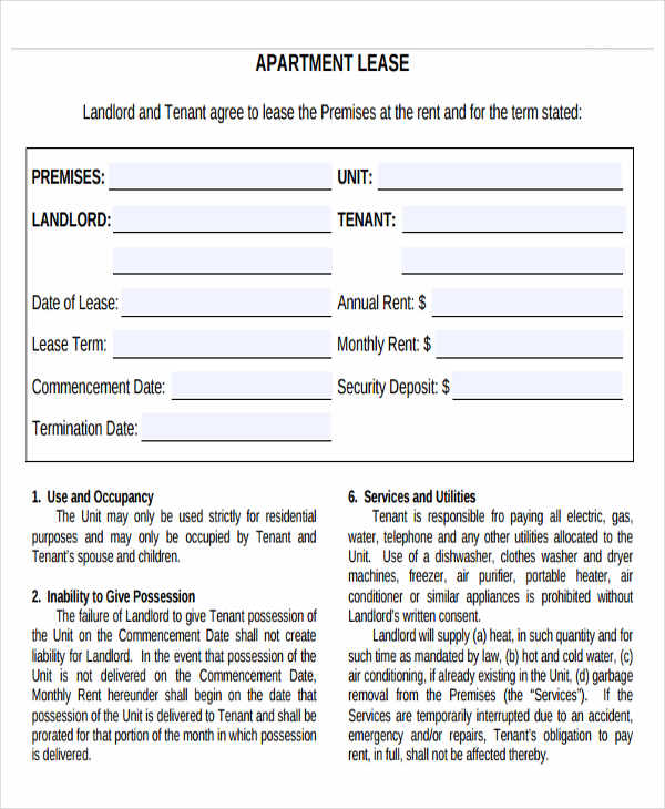 21+ Printable Lease Agreement Templates Word, PDF, Pages