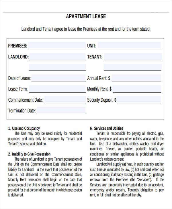 21+ Printable Lease Agreement Templates - Word, PDF, Pages