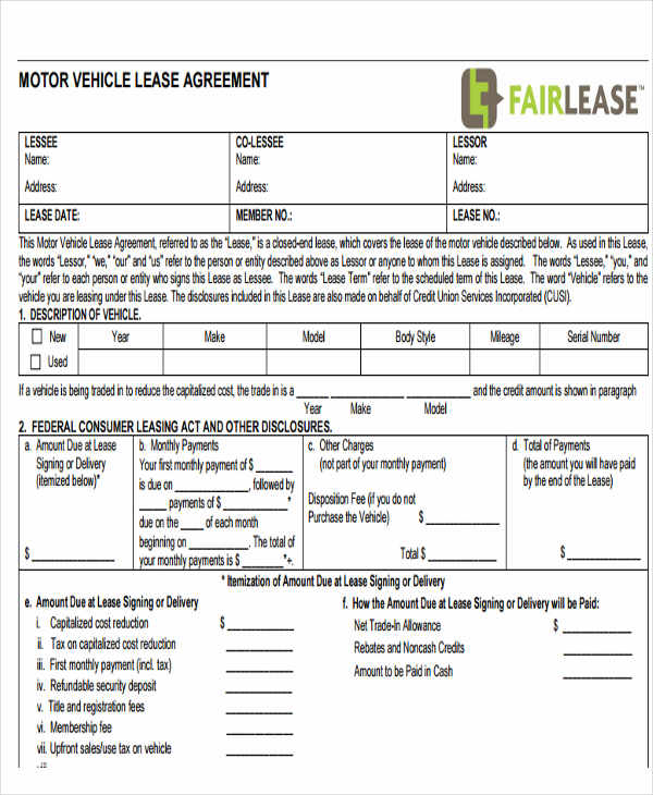 21+ Printable Lease Agreement Templates - Word, Pdf, Pages