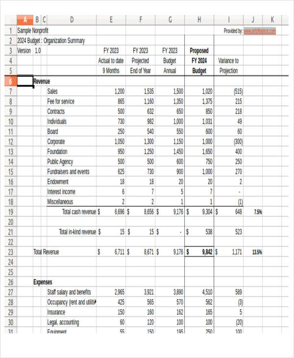 12+ Non Profit Budget Templates - Word, PDF, Excel, Google ...