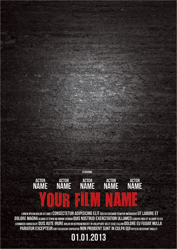 photoshop movie poster template