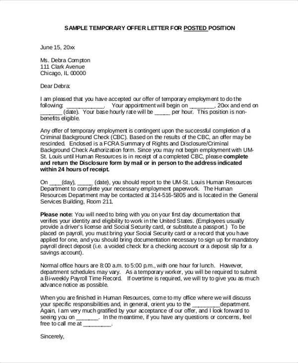 5+ Temporary Appointment Letter Templates Free Word, PDF Format Download!