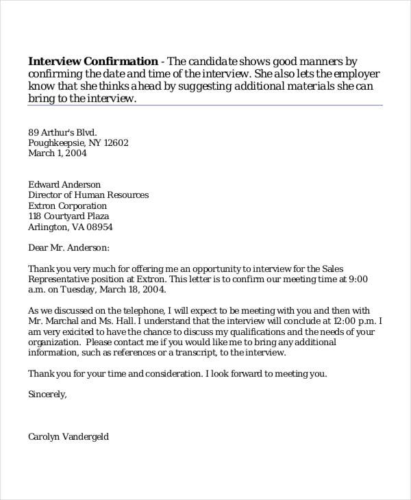 how to reply interview confirmation letter