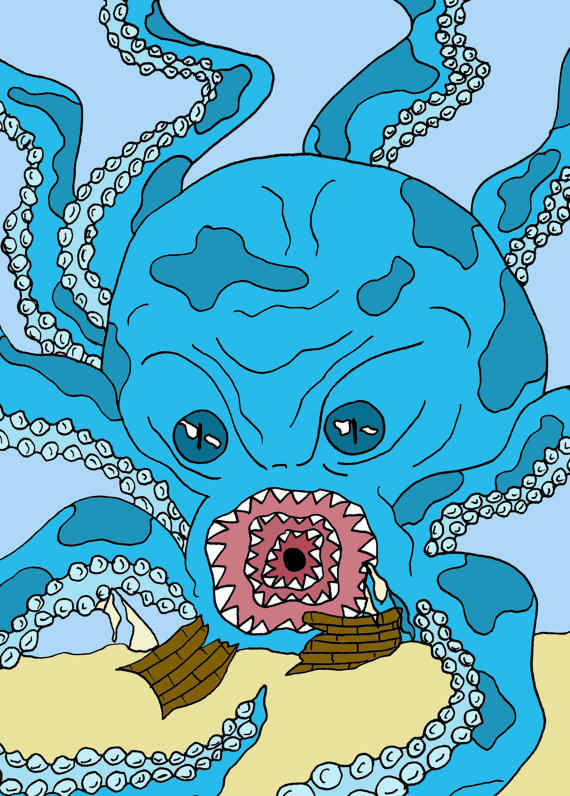 sea monster coloring page