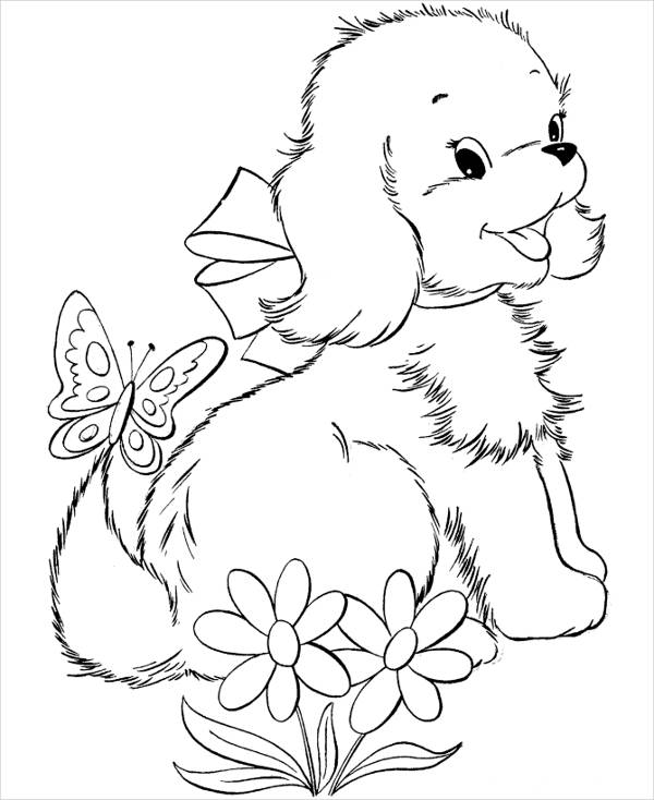 puppy coloring page for kids
