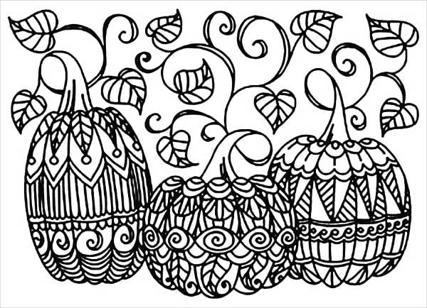 pumpkin coloring page for adults