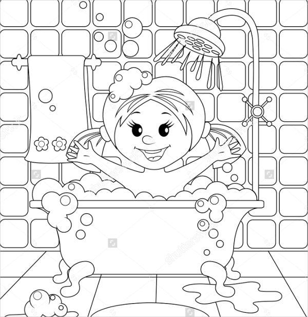 9 baby girl coloring pages  jpg ai illustrator download