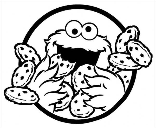 cookie monster face coloring page