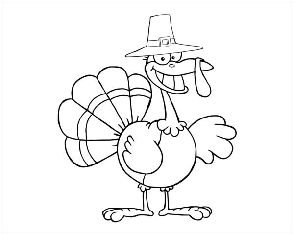 cartoon turkey coloring page