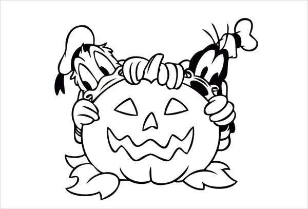 halloween cartoon coloring page