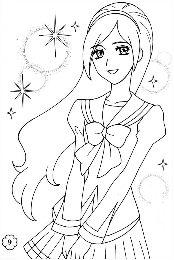 Nightcore Anime Coloring Page