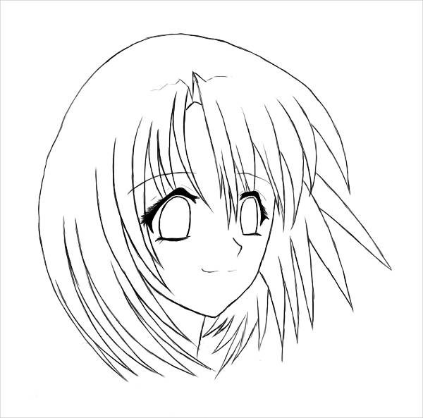 anime girl drawing template