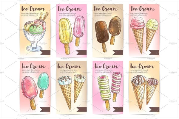 ice cream menu card template