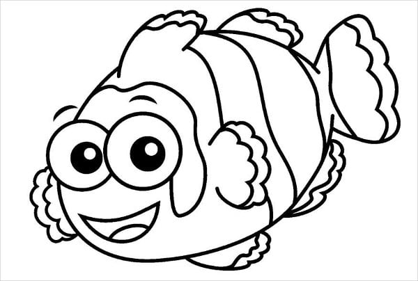 8 Fish Coloring Pages JPG AI Illustrator Free 