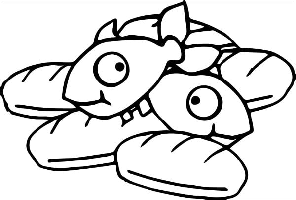 fish and loaves coloring page