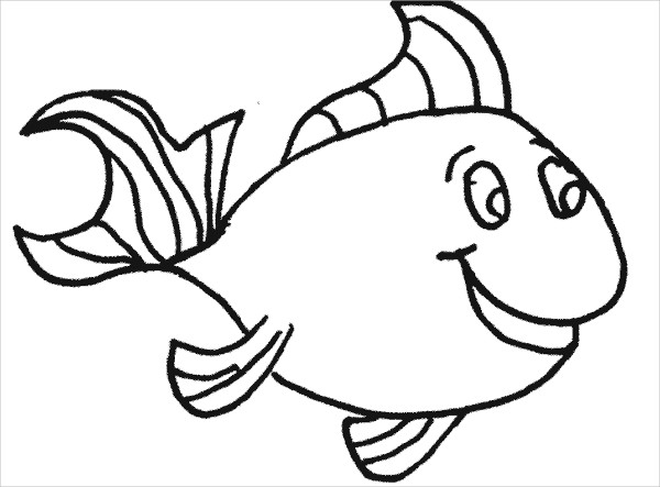 Happy Fish Coloring Page