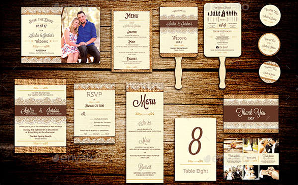 wedding table menu template