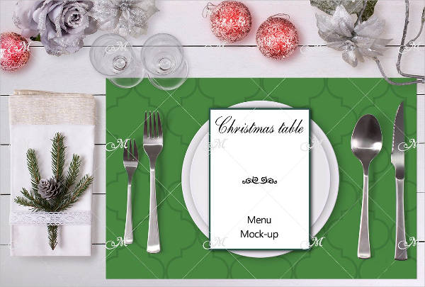 christmas table menu template