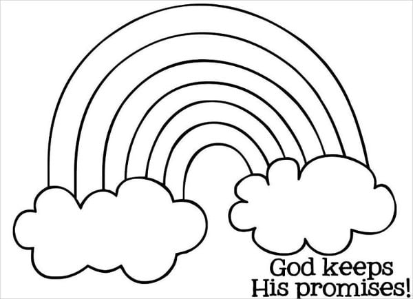spring rainbow coloring page