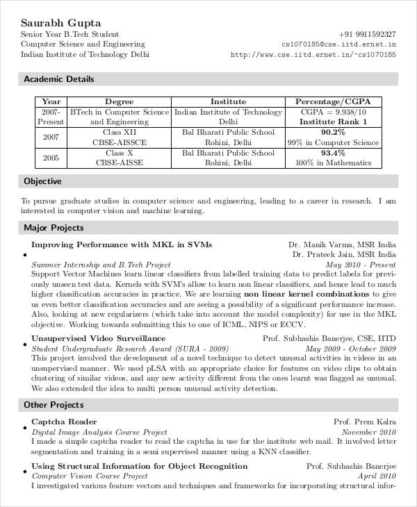 It Fresher Resume 6 Free Word Pdf Documents Download Free