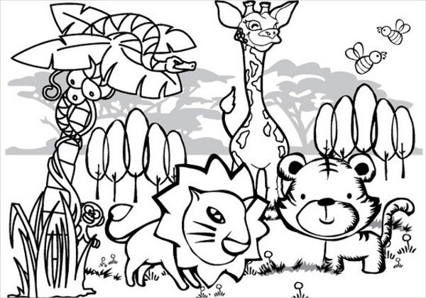 8 jungle coloring pages pdf png free premium templates