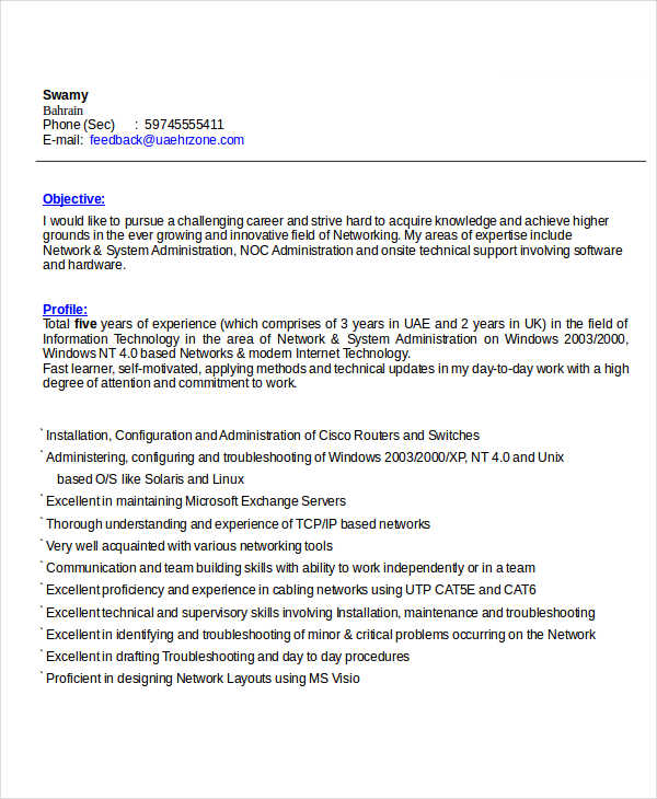 IT Resume Format Template - 27+ Word, PDF Format Download!