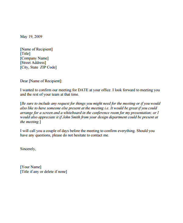 10+ Meeting Appointment Letter Templates - PDF, DOC | Free ...