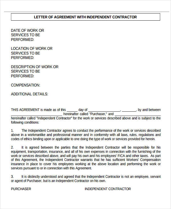 service contract offer letter template