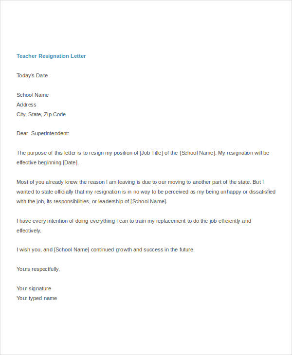 resignation letter with reason template 8 free word
